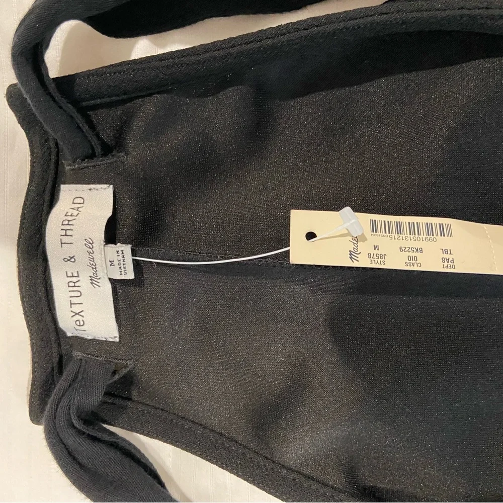 Madewell Texture & Thread Black Wide Leg Tie Back Jumpsuit - Picture 4 of 7